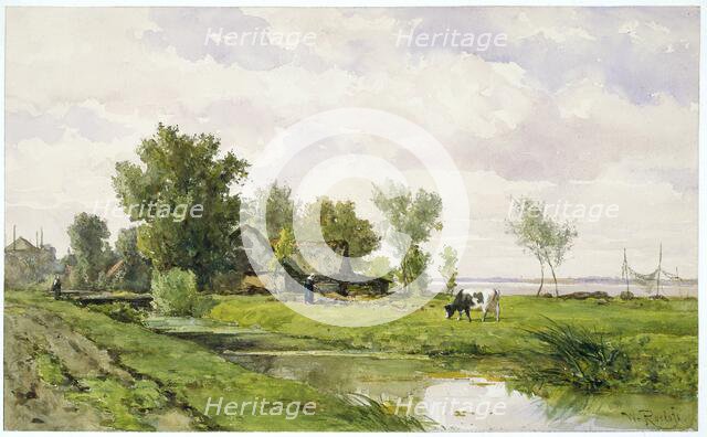 Farmhouse by a Ditch, 1875-1880. Creator: Willem Roelofs.