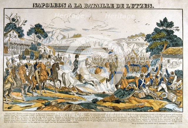 'Napoleon at the Battle of Lutzen', 2 May, 1813. Artist: Unknown