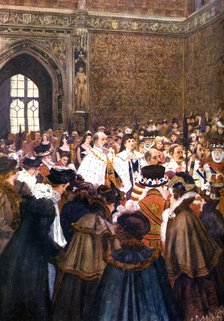 The opening of Parliament by King Edward VII, c1905. Artist: Unknown