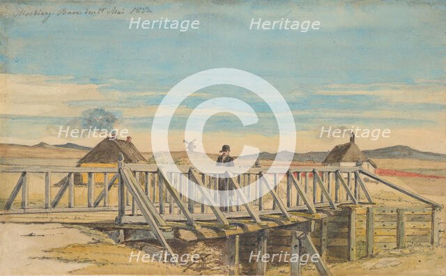 Landscape with a Bridge Near Mosbjerg, 1833. Creator: Martinus Rørbye.