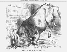 'The Pope's Mad Bull', 1865. Artist: John Tenniel