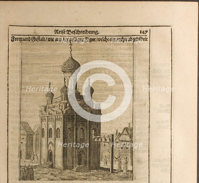 Cathedral in the Moscow Kremlin (Illustration from Travels to the Great Duke of Muscovy and the Kin Artist: Rothgiesser, Christian Lorenzen (?-1659)
