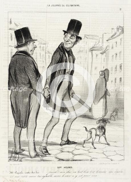 Sept heures, 1839. Creator: Honore Daumier.