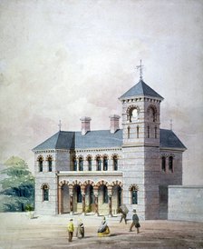 Proposed design for Forest Hill Station, Lewisham, London, 1851.                             Artist: Anon