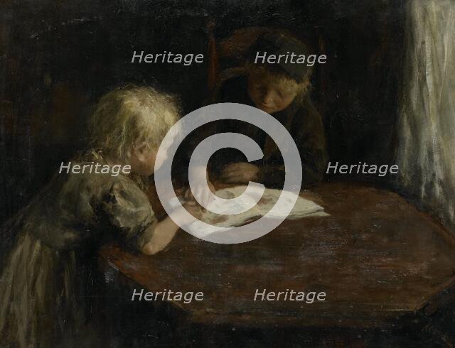 Children with a Picture-book, 1880-1910. Creator: Jacob Simon Hendrik Kever.