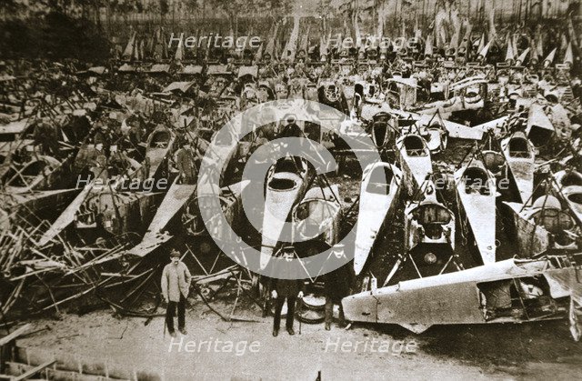 German war materiel destroyed under the terms of the Armistice, c1918-c1919(?). Artist: Unknown