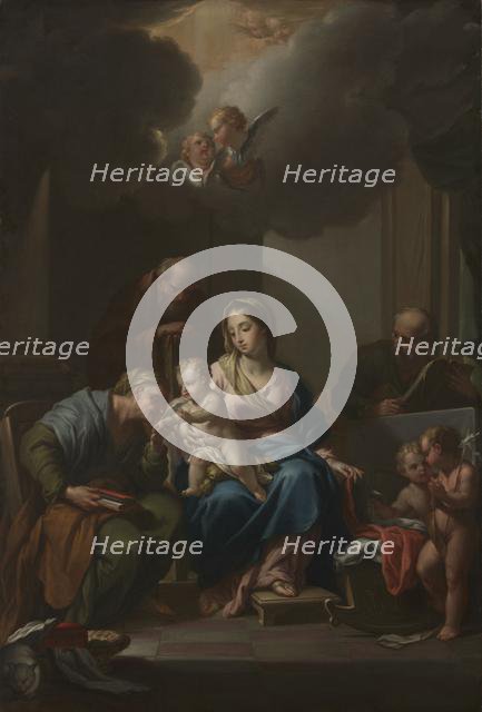 Presentation Sketch for "The Holy Family with Saints Anne, Joachim, and John the Baptist"..., c. 172 Creator: Francesco Trevisani (Italian, 1656-1746).