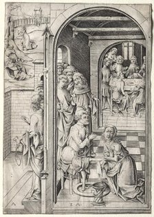 The Passion: Christ Washing the Feet of His Disciples. Creator: Israhel van Meckenem (German, c. 1440-1503).
