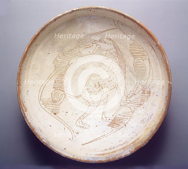 Bowl with Cheetah, Byzantine, 11th-13th century. Creator: Unknown.