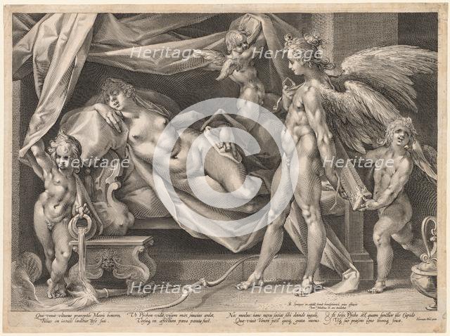 Cupid and Psyche, c. 1600. Creator: Jan Muller (Dutch, 1571-1628).