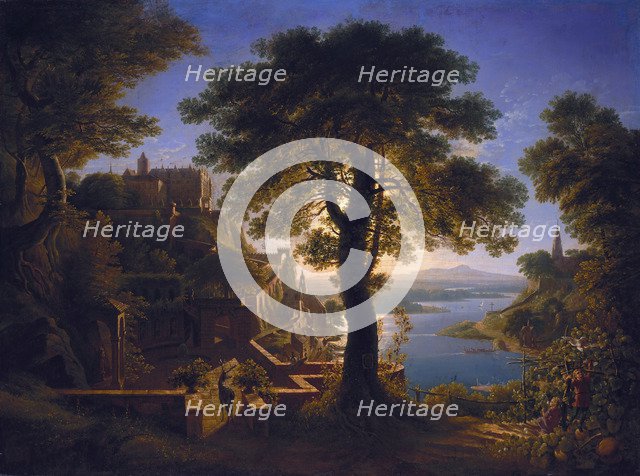 Castle by the River, 1820. Artist: Schinkel, Karl Friedrich (1781-1841)