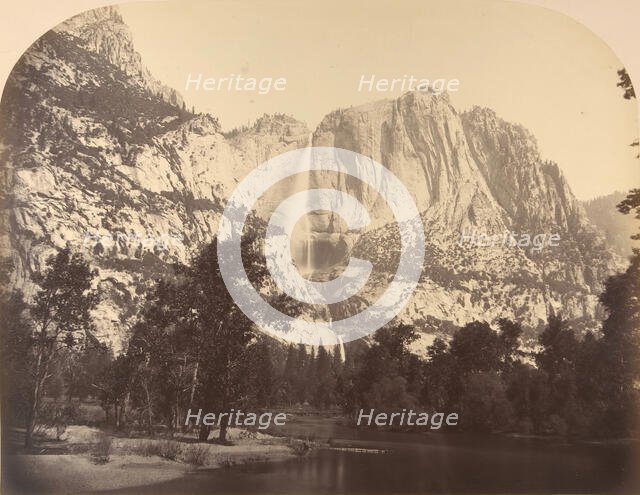 Yosemite Falls, River View, 2637 Feet, 1861. Creator: Carleton Emmons Watkins.
