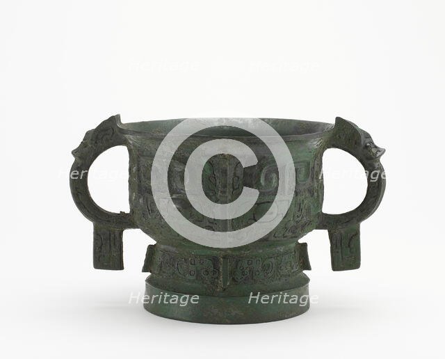 Ritual grain server (gui) with masks, Western Zhou dynasty, ca. late 11th-early 10th century BCE. Creator: Unknown.