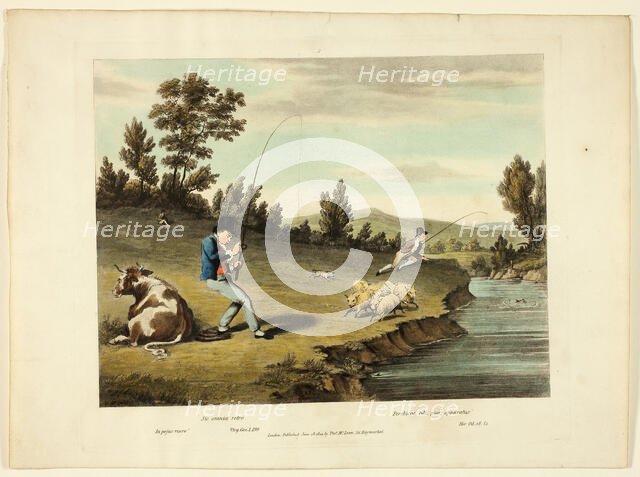 Delights of Fishing, 1823. Creator: Charles Turner.