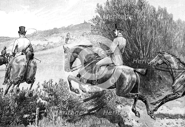Prince Albert hunting near Belvoir Castle, Leicestershire, c1840s, (1900). Artist: Unknown