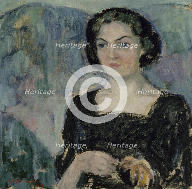 Portrait of Mrs Bertha Stenman, 1913. Creator: Jalmari Ruokokoski.