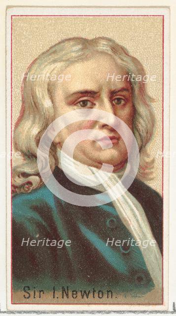 Sir Isaac Newton, printer's sample for the World's Inventors souvenir album (A25) for Alle..., 1888. Creator: Allen & Ginter.