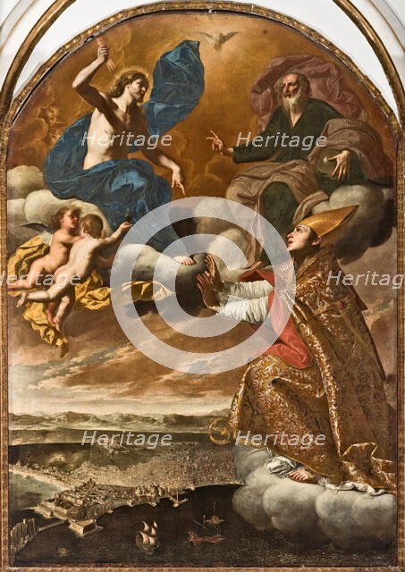 San Gennaro protects Naples , 1652. Creator: Palumbo, Onofrio (active ca 1650).