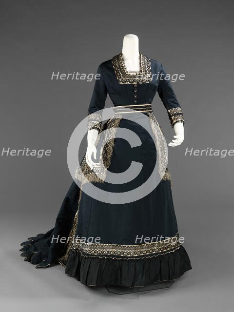 Mourning dress, American, 1872-74. Creator: Unknown.