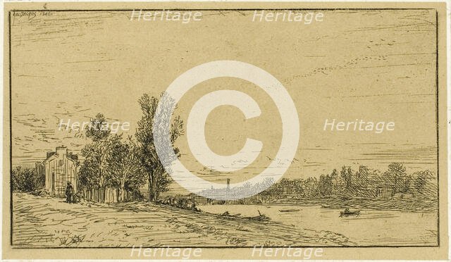 The Banks of a River, 1846. Creator: Charles Emile Jacque.