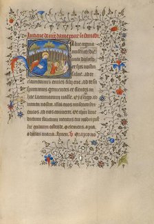 Initial S: The Virgin and Child in an Enclosed Garden; Book of Hours, about 1420. Creator: Unknown.