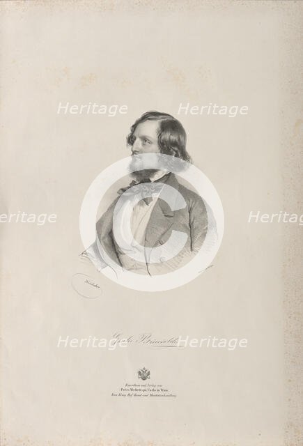 Portrait of the flutist and composer Giulio Briccialdi (1818-1881), before 1850. Creator: Kriehuber, Josef (1800-1876).