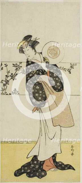 The Actor Osagawa Tsuneyo II, Possibly as Misao Gozen, in the Play Chiyo no Hajime..., c. 1785. Creator: Katsukawa Shunko.
