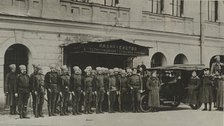 Revolutionary soldiers guarding the Petrograd State Bank , 1918. Creator: Anonymous.