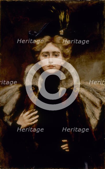 Natalie in Fur Cape, 1897. Creator: Alice Pike Barney.