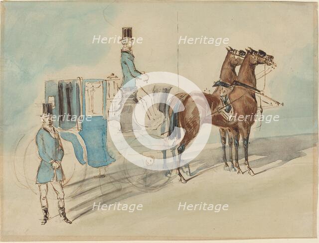 Carriage with Driver and Groom: Spring. Creator: Constantin Guys.