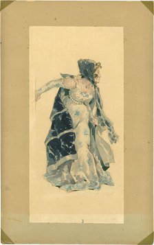 Costume design for the opera Tosca by Giacomo Puccini, 1899. Creator: Hohenstein, Adolfo (1854-1928).