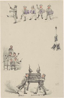 Menu with teachers and students, 1886. Creator: Theo van Hoytema.