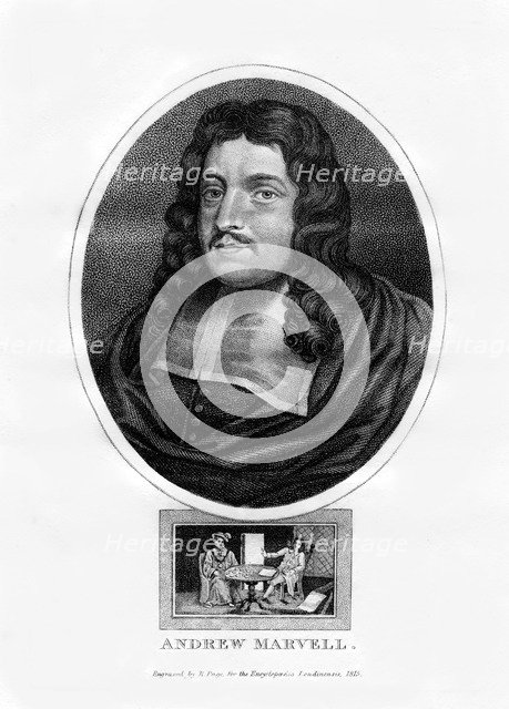 Andrew Marvell, English metaphysical poet, (1815).Artist: R Page