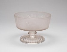 Westward Ho!/Pioneer pattern footed dish, c. 1876. Creator: Gillinder & Sons.