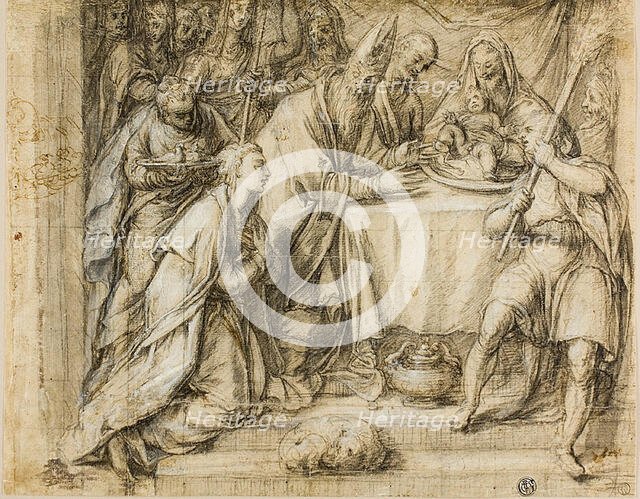 Circumcision of the Christ Child (recto); Marriage of the Virgin (verso), c.1577. Creator: Workshop of Paolo Caliari, called Veronese .