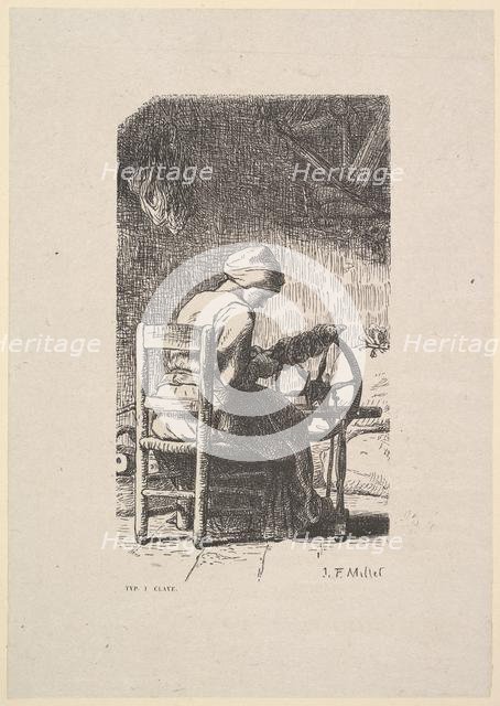 The Spinner, 1853. Creator: Jacques-Adrien Lavieille.