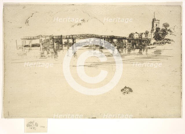 Little Putney Bridge, 1879. Creator: James Abbott McNeill Whistler.