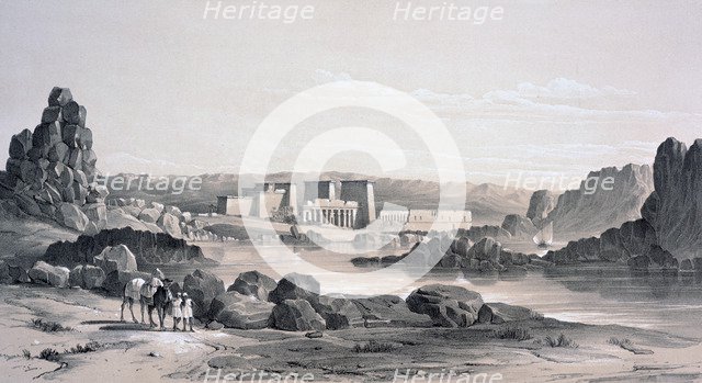 'Philae, Looking South', Egypt, 1843. Artist: George Moore