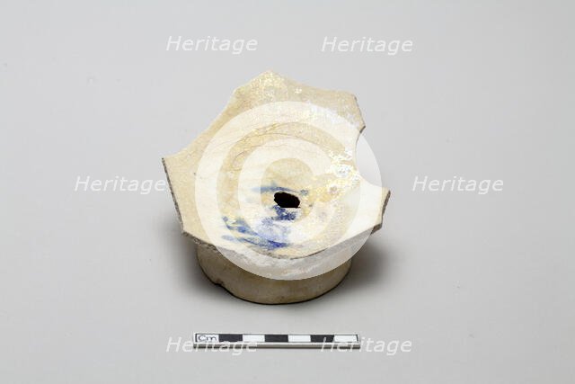 Fragmentary base of a bowl, Saljuq period, early 13th century. Creator: Unknown.