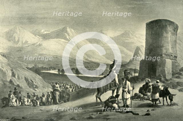 'The Valley of Maidan and Buzrak Tower', 1842, (1901). Creator: James Atkinson.