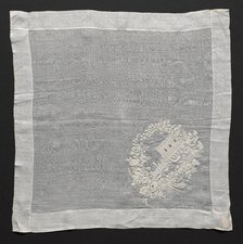 Embroidered Handkerchief, 1800s. Creator: Unknown.