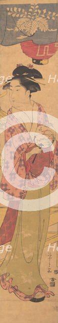 A Girl with a Fan, ca. 1780. Creator: Hosoda Eishi.