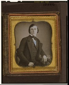 Unidentified man, three-quarters length portrait, ca. 1855. Creator: Francis Grice.