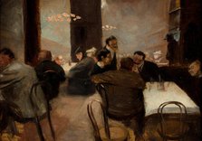 Evening in a Coffeehouse. Creator: Schneider-Didam, Wilhelm (1869-1928).