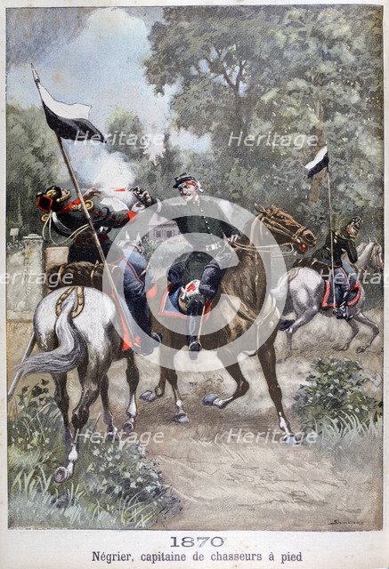 Captain of the chasseurs, The Franco-German War, 1870, (1899). Artist: Unknown