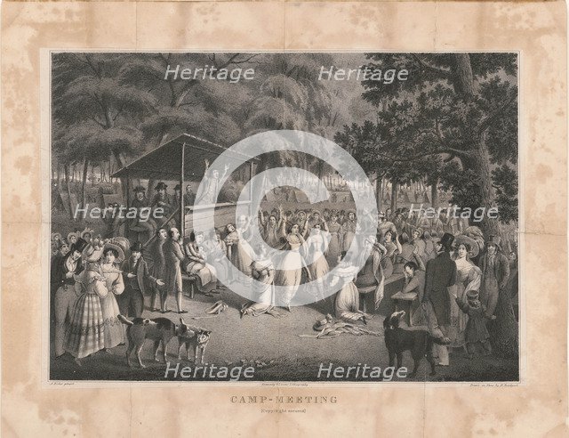 Camp meeting of the Methodists in North America , c. 1829.