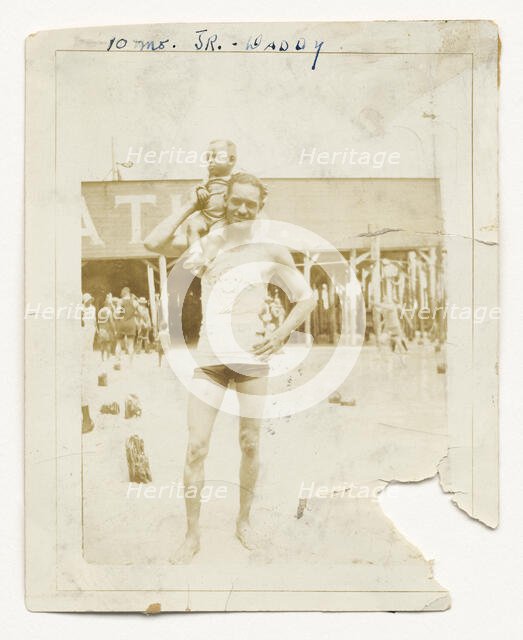 Photograph of Cpl. Lawrence Leslie McVey with his son, Lawrence McVey Jr., 1925. Creator: Unknown.