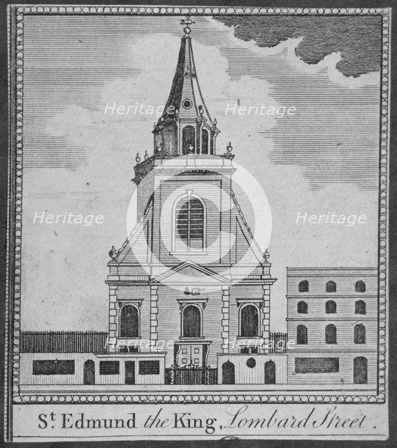 West end of the Church of St Edmund the King, City of London, 1750. Artist: Anon