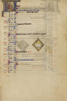 A Man Cutting Vines; Zodiacal Sign of Aries; Wenceslaus Psalter, about 1250-1260. Creator: Unknown.