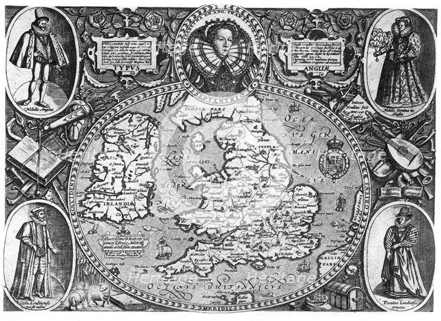 Map of England, 16th century, (1896). Artist: Unknown